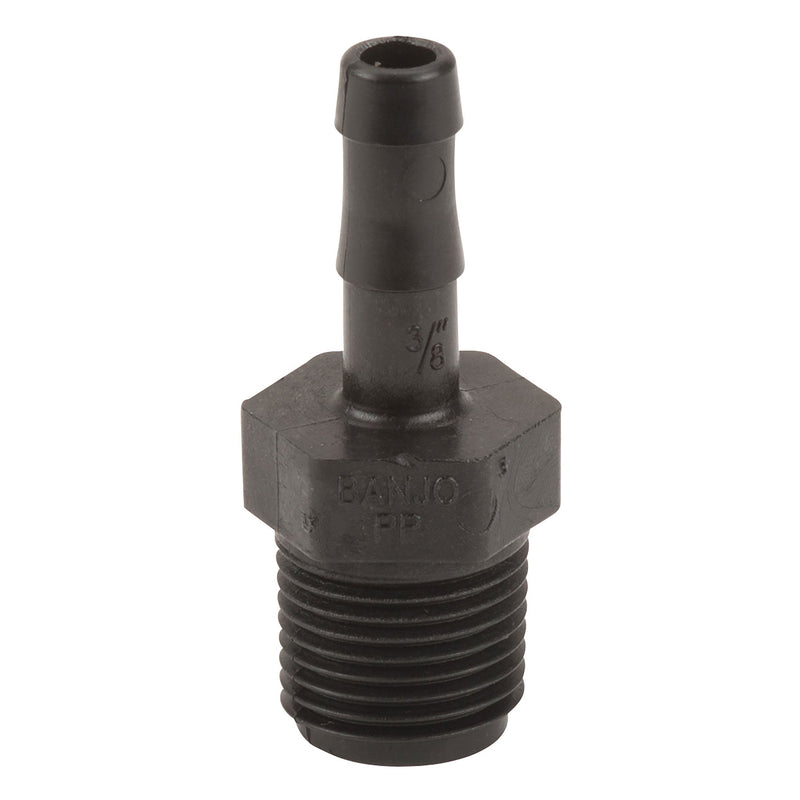Banjo HB038-050 Polypropylene Straight Hose Barb MPT X HB 1/4 in. to 4 in. Sizes