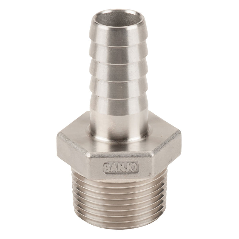 Banjo HB100-075SS 316 Stainless Steel Hose Barb Fitting 1/4 in. to 3 in. Sizes