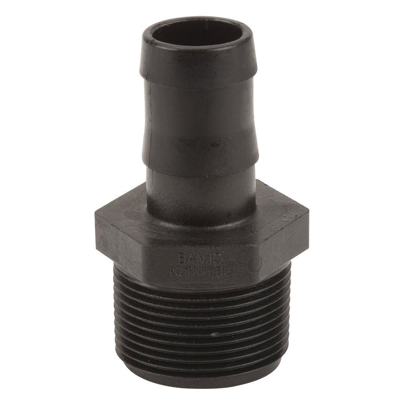 Banjo HB100-125 Polypropylene Straight Hose Barb MPT X HB 1/4 in. to 4 in. Sizes