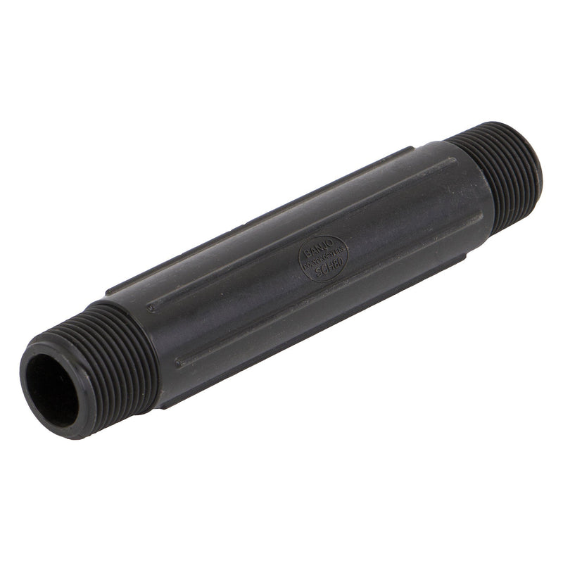 Banjo NIP075-6 Polypropylene Nipple MPT 1/4 in. to 3 in. Sizes Short to 6 in. Lengths