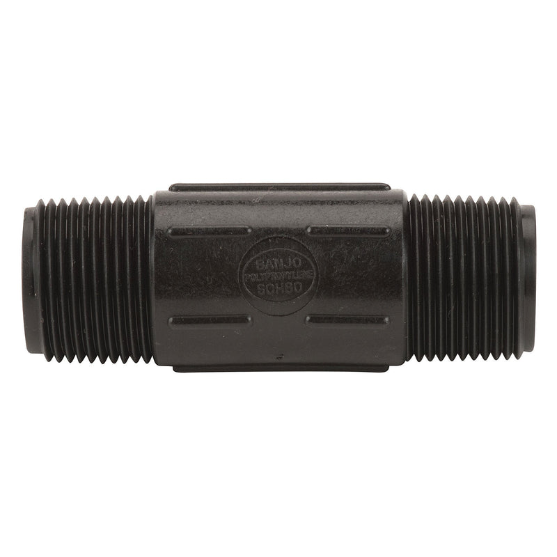 Banjo NIP100-4 Polypropylene Nipple MPT 1/4 in. to 3 in. Sizes Short to 6 in. Lengths