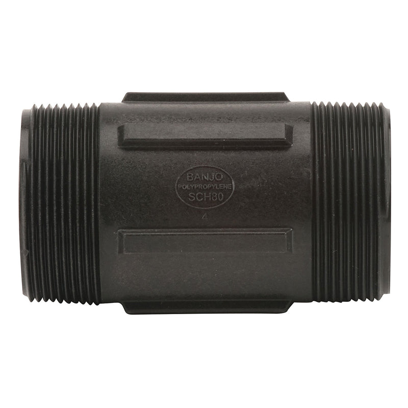 Banjo NIP200-SH Polypropylene Nipple MPT 1/4 in. to 3 in. Sizes Short to 6 in. Lengths